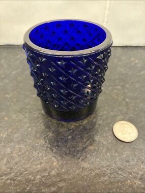 Cobalt Blue Glass Toothpick holder Heisey.